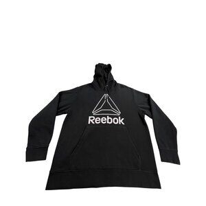 Reebok Mens XL Black Hoodie Sweatshirt Casual Wear Workout Hooded Pullover